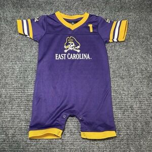 ECU EAST CAROLINA Colosseum 12-18M Infant Purple and Gold Football‎ Romper
